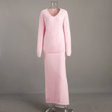 Zingj Mink Wool Sweater Suit Female Autumn And Winter Commute Simple Knit V-Neck Sweater Half