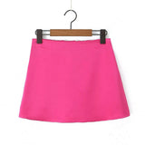 Spring Style Classic Holiday Shorts, Solid Color Shorts, Half Skirt, A-Shaped