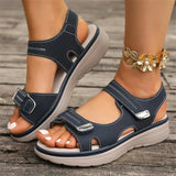 New Summer Women's Shoes Large-Size Thick-Sed Casual Sandals With Magic Stickers Women's