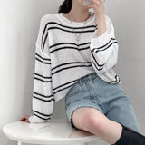 Vintage Striped Oversized Knitted TeeOutfit