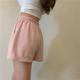 Shorts Solid Cotton Cozy Simple Casual Loose Hipsters Running Breathable All-match Streetwear Hot Teens Wide Leg