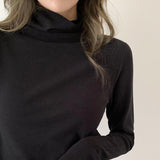 German Velvet High-Necked Bottomed Shirt With Autumn And Winter Velvet Thickened White Polished Wool Long-Sleeved
