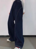 Women Vintage Y2K Streetwear Baggy Cargo Jeans High Waisted Straight Wide Leg Pants Denim Trousers Fairy Grunge Alt