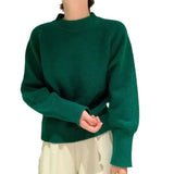 Zingj Collar Soft Waxy Sweater Female Autumn Winter Soft Waxy Lazy Wind Outside Wear Set Head Sweater Inside Build Design Sense Niche