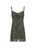 Lining Checkered Print Mini Dress- Outfit