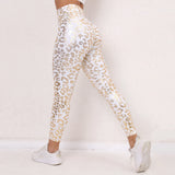 Zingj Style Leopard Print Buttock Fitness Pants, Tight Elastic Print Yoga Pants High Waist Slim Sports Pants-Outfit