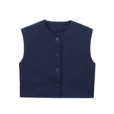 New Series Breasted Round-Neck Vest
