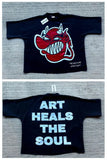 Short-Sleeved Summer Leisure Loose Demon Printing Boys And Girls
