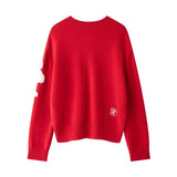 2025 Golden Saddled Flower Collidered T-Wedley Sweater Women's