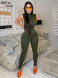 Fitness Jumpsuit Women Sleeveless Backless Hollow High Elastic Activity One Piece Workout Overalls Female