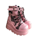 And Large-Size Flat Bottom With Martin Boots Women's Autumn And Winter Water Table Thick-Bottom Gothic-Style Boots Women