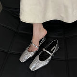 Zingj Silver French Spring And Autumn Small Single Shoes Women's 2024 New Hot Style With Skirt Mary Jane Evening