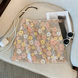 Flowers Sequins Mini Skirt- Outfit