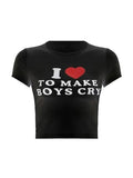 Short Sleeve Letter Graphic Crop Top- Outfit