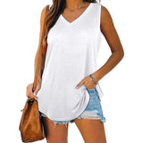 V-neck Sleeveless Pullover Solid Color Vest