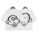Boxy Fit Tee Cartoon Spoof Printing Beauty Trend Loose