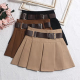 Shooting With Belt 100-Fold Skirt 2025 Summer Korean Version Of Small Short Skirt High-Waisted A Word Umbrella Skirt