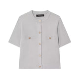 Spring 2025 New Women's Short-Sleeved Simple Fashion Knitted Jacket Skirt 1822025