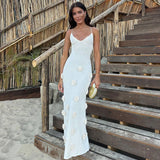 Beach Hoodie Jersey Knitted Embroidered Sling Skirt Sexy-Back Tying With Ass Long