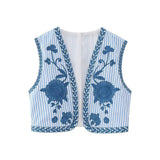 Summer Women's Wear Urban Leisure Vest Embroidered Cardigan