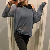 2023 Spring Summer Autumn Thin Sexy Women Tops Blouse V-neck Pullover Tops Solid Korean Loose Sunscreen New Lady