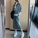 New Two Piece Sets Women Tracksuit 2022 Spring Skirt Suits Female Sweatshirt Solid Sports Hoodie