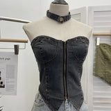 Babes Cowboy Breast Sling Sling Vest Sexy Sleeveless Hanging Neck Sleeveless Topie Girl
