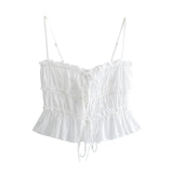 Spring Style Bow Tie Slim Poplin Halter Top
