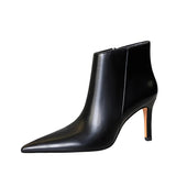Zingj Fashion And Simple Sexy Nightclub Winter Side Zipper High Heel Pointed Pedicure Show Thin And Bare