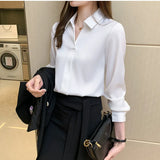 Women Blouses Elegant Shirts for Women Silk Fashion Vintage Womens Tops 2023 Spring New Solid Women Clothing Casual