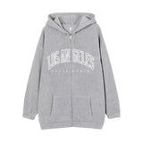 Style Lazy Cardigan Hoodie 2024 Spring And Autumn Oversize Zipper Jacket Couple