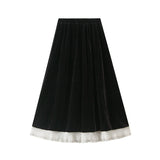 Folded Skirt Dress 2025 Autumn And Winter New Black High-Waist Temperament 100 Folded Half Skirt