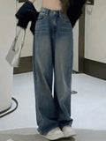 Vintage Faded Wash Straight Leg Boyfriend Jeans- Outfit