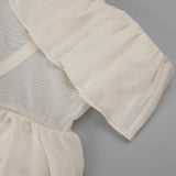 Corset Chiffon Frill Tiered Maxi Dress-Outfit