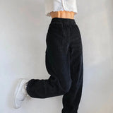 Black Casual Corduroy High Waist Harem Pants Women Autumn Skinny Pocket Trousers Ladies Fashion Streetwear