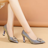 Zingj Spring Autumn New Korean Fashion High Heels Pointed Thick Heel Shallow Foot Pedal Casual Single Shoes