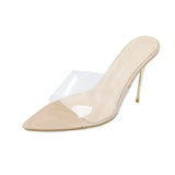 Women's New Temperament Women's Shoes In The Summer Of 2025, With Transparent Words With Fine Heeled Sandal