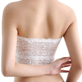 Women Lace Bandeau Top Solid Breathable Strapless Bra Bandeau Soft Seamless Women Casual Tank Crop Tops Short
