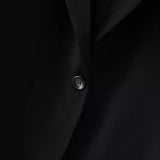 2024 New Vintage Suit Collar Black One Button Cardigan Pure Korean Temperament Commuter