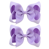 4'' Cute Solid Grosgrain Ribbon Bowknot Hair Clips For Girls Handmade Hairpins Barrettes Headwear Kids Hair