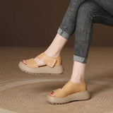Zingj Muffin Thick-Soled Sandals Women's 2024 Summer New Breathable Vintage Velcro Roman Sandals Large