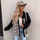 Zingj / Summer 2024 Wish New Denim Patchwork Plaid Jacket Baggy Top
