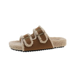 Zingj Autumn And Winter New Korean Version Fashion Thick Bottom One Word Outside Wear Casual Home Plus Plush Slippers