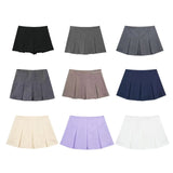 New Wide-Pleated Solid Color Fashionable Short Skirt