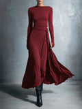 Women's Dress Irregular Sexy Body Dress Temperament Folded