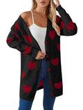 New Valentine's Day Love Knitted Cardigan V-Neck Button Long Coat Sweater