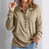 Color Knitted Shirt Women's Single Buckle Collar Long Sleeves Loose Leisure Bottoming Top Autumn And Winter
