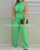 Summer New Fashionable, Sexy, Chest-Wrapped, Broad-Legged Casual Trouser
