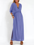 Summer 2025 Fashion Solid Color High Waist Open Fork Short Sleeve