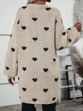 Love Knitted Shirt Fashion Casual Sweater Coat